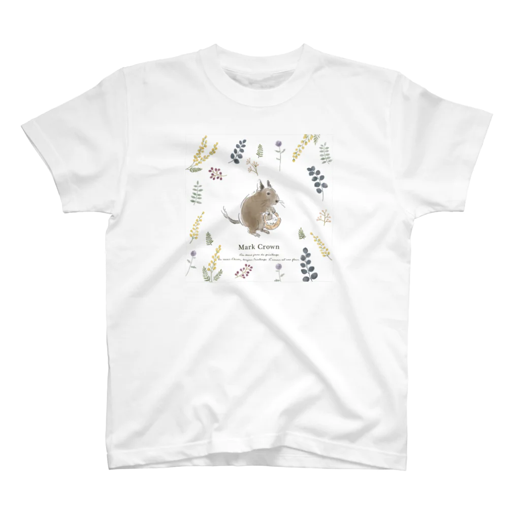 チンチラ雑貨MarkCrownのデグー ボタニカル 티셔츠