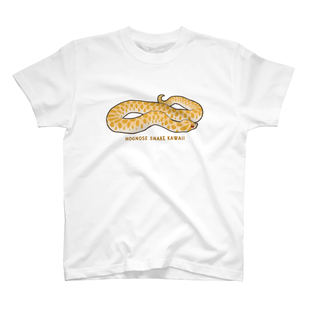みけにょろのHognose snake Kawaii 【Albino】 Regular Fit T-Shirt