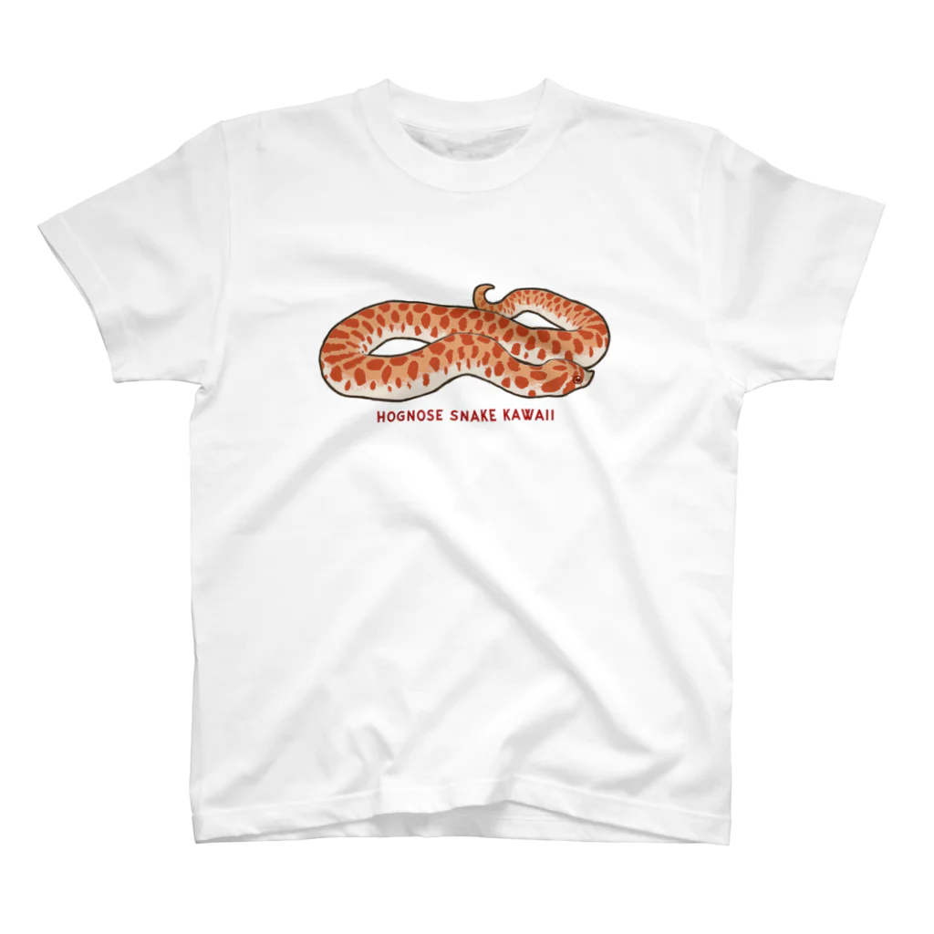みけにょろのHognose snake Kawaii 【Red】 Regular Fit T-Shirt