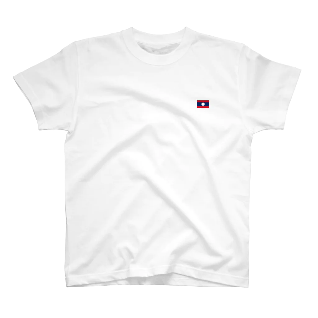 大のラオス国旗 胸ロゴ Regular Fit T-Shirt