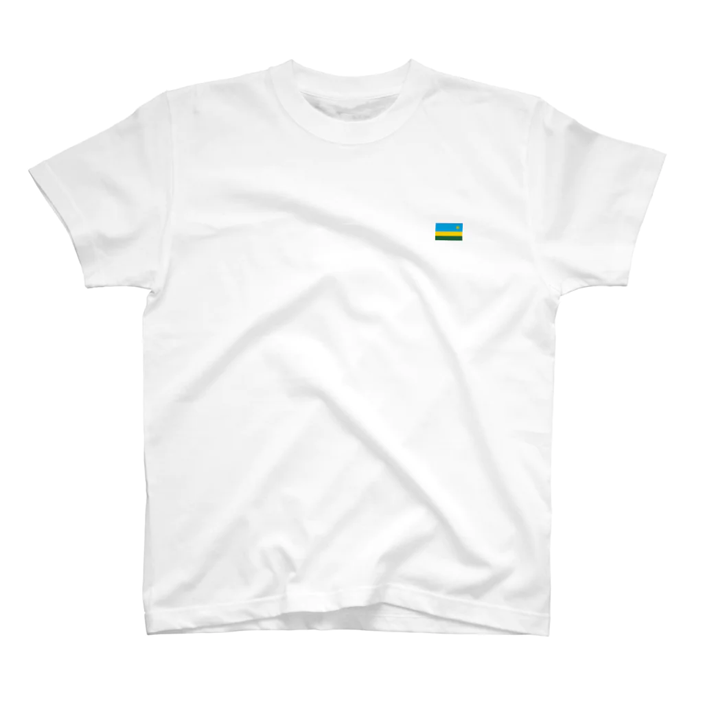 大のルワンダ国旗 胸ロゴ Regular Fit T-Shirt