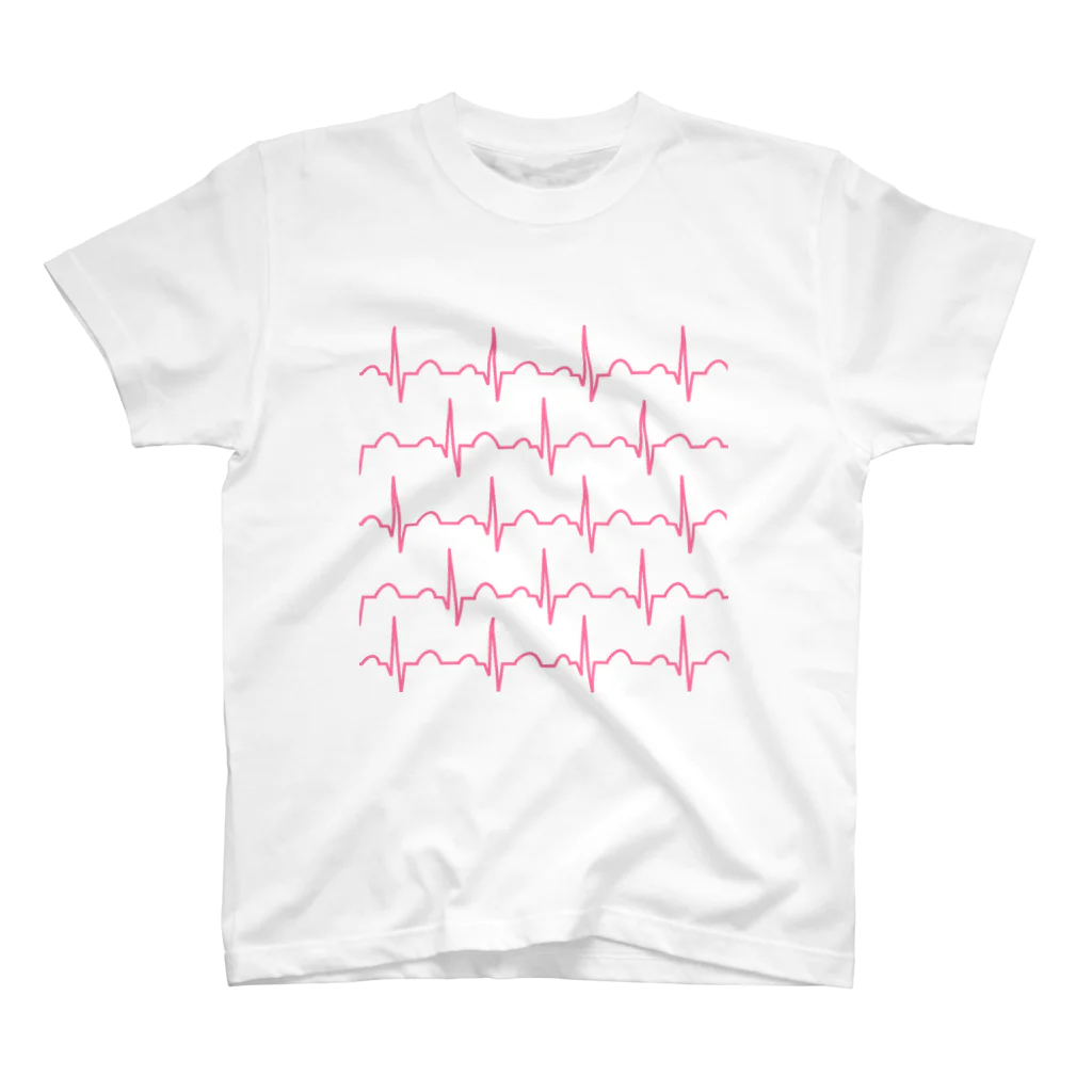 蛇口〆太のお店の心電図（ピンク） Regular Fit T-Shirt