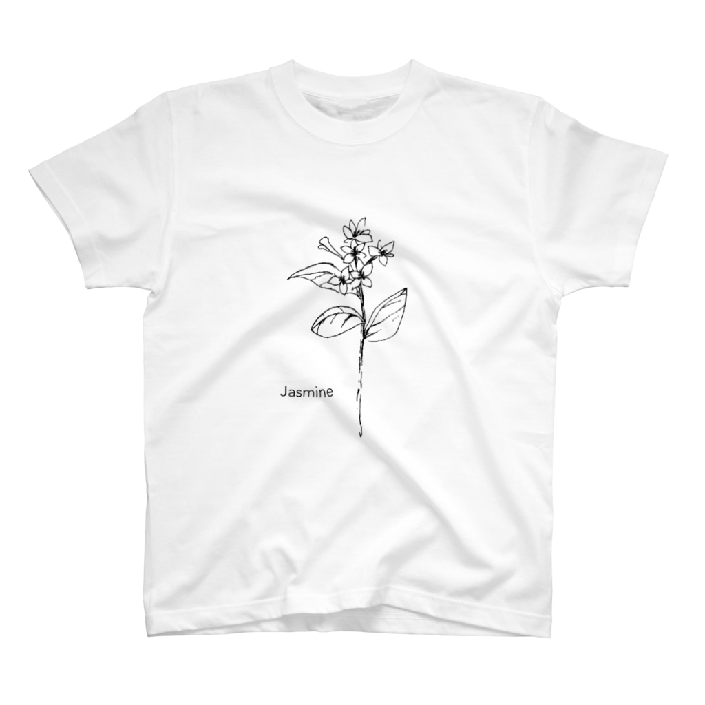モノクロ ジャスミン イラスト Regular Fit T Shirt By Lepuy Le Puy Suzuri モノクロ ジャスミン イラスト Regular Fit T Shirt By Lepuy Le Puy Suzuri