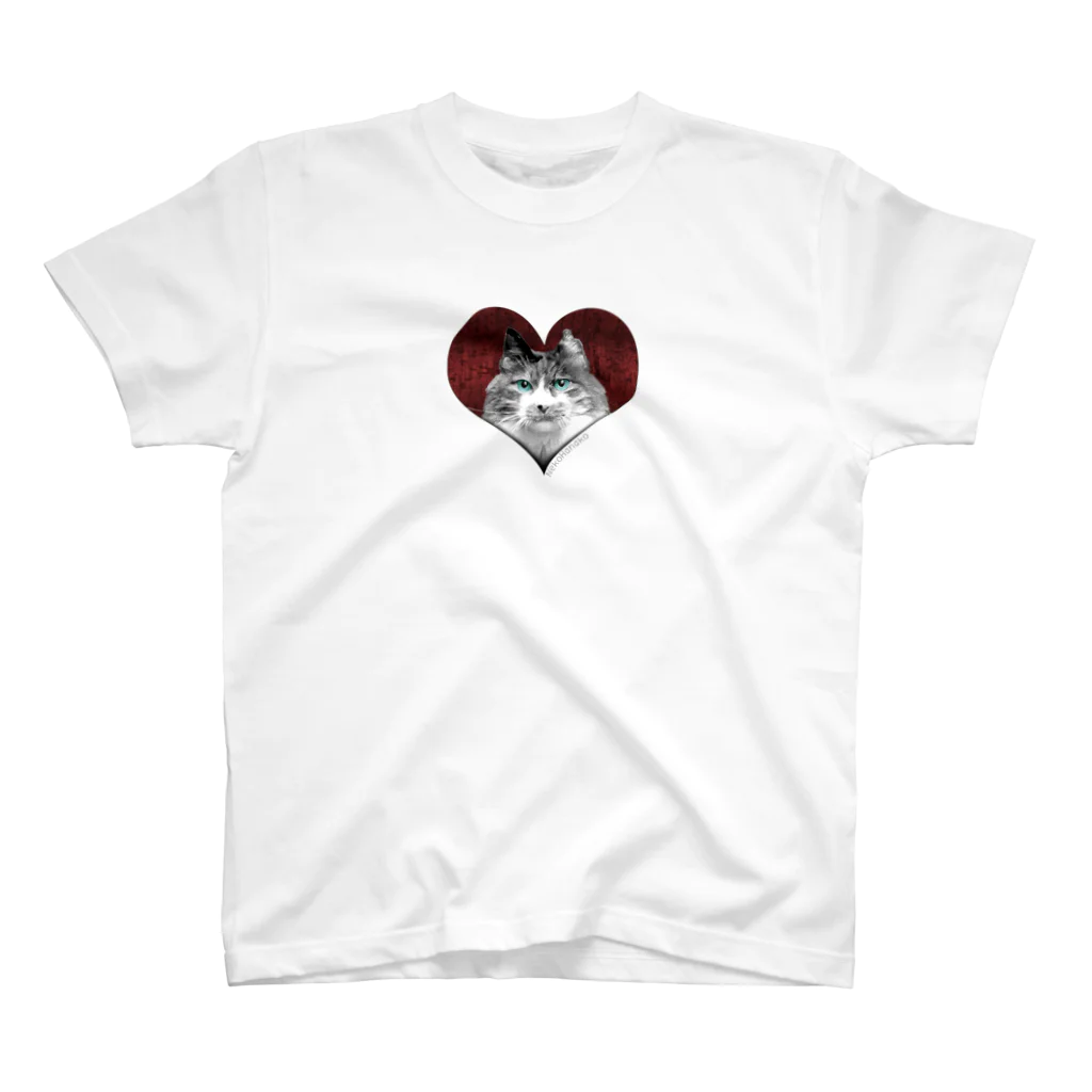 TAKUYA DESIGN WORKSのねこはなこ HEART White スタンダードTシャツ