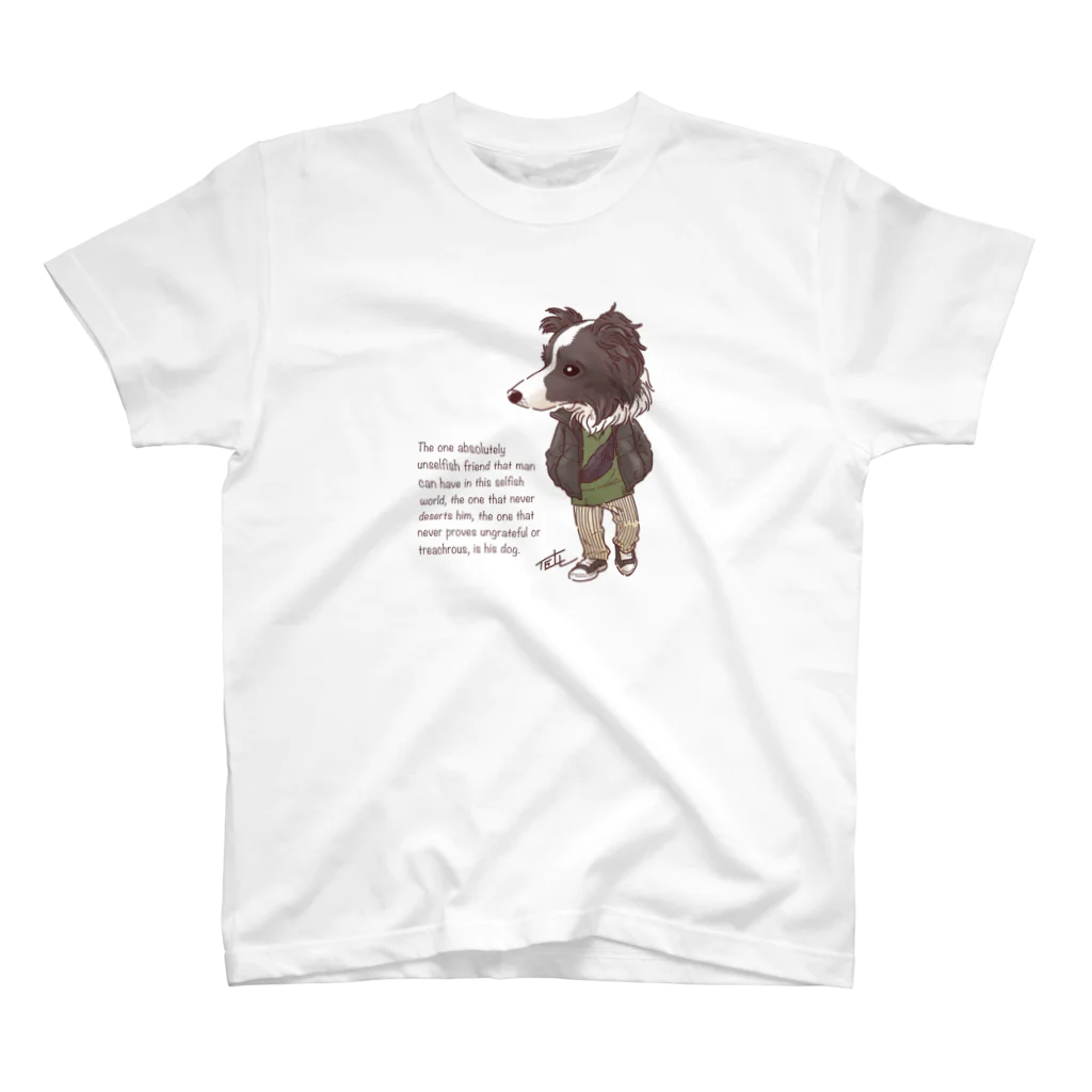 愛犬描処 プルーデンスのおしゃれボーダー スタンダードTシャツ