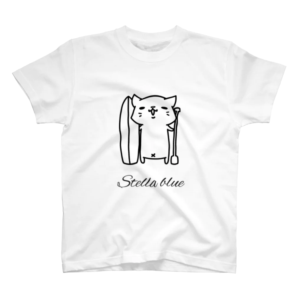 Stella blueのStella  blue 波猫キャラクターTシャツ 티셔츠