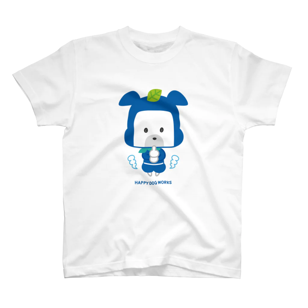 HAPPY DOG WORKS@SUZURIの忍者犬たろうくん_どろんA スタンダードTシャツ