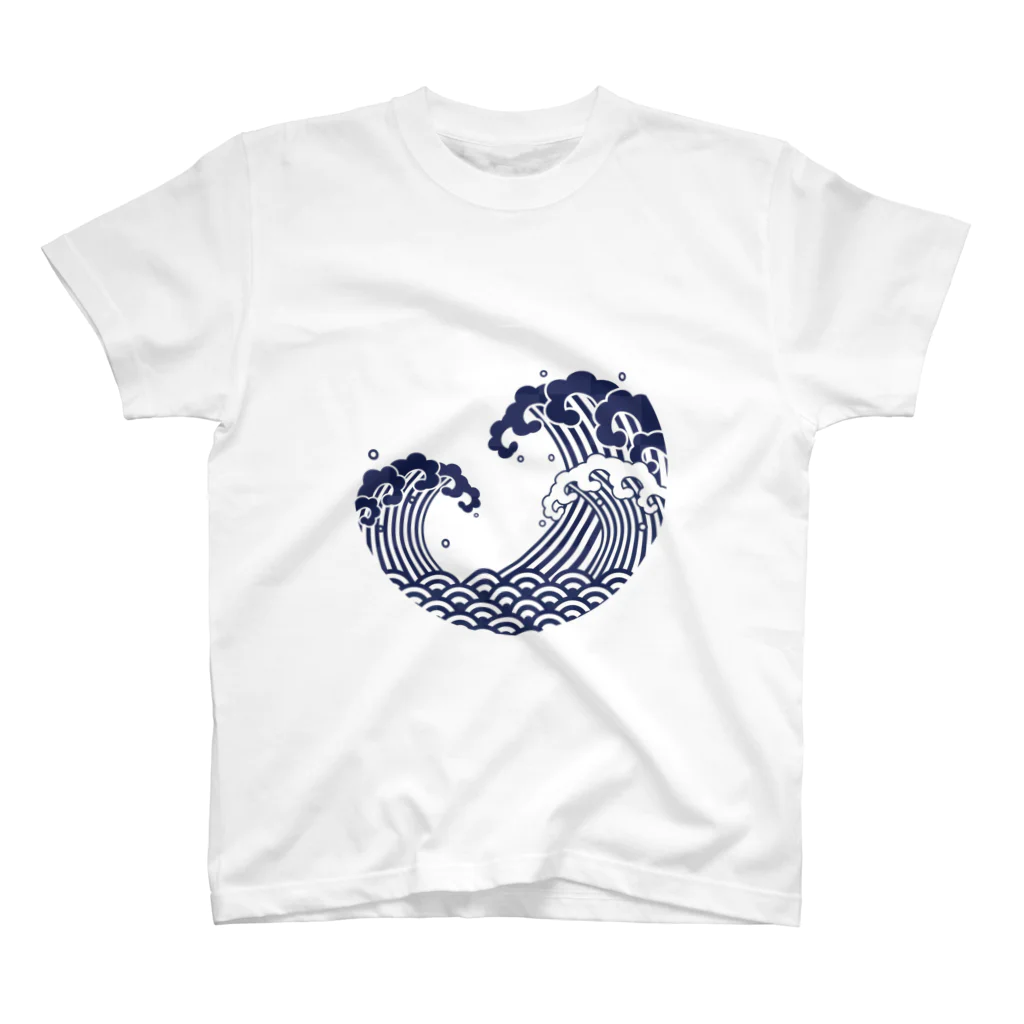 もふこの浮世絵デザイン（波） スタンダードTシャツ