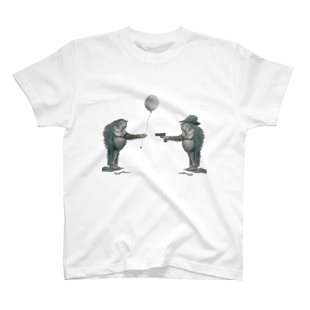 LEFTの風船猿&gun猿 Regular Fit T-Shirt