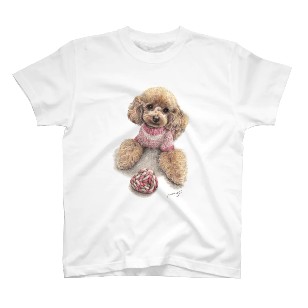 Momojiの犬画のプードル6 スタンダードTシャツ
