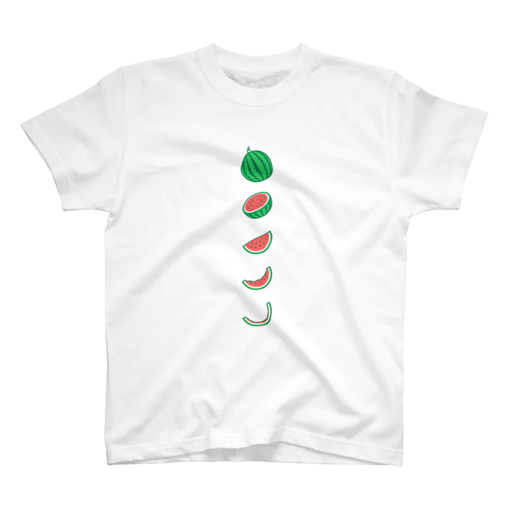 ☀️ひなたぼっくすの🍉スイカの満ち欠け(縦) Regular Fit T-Shirt