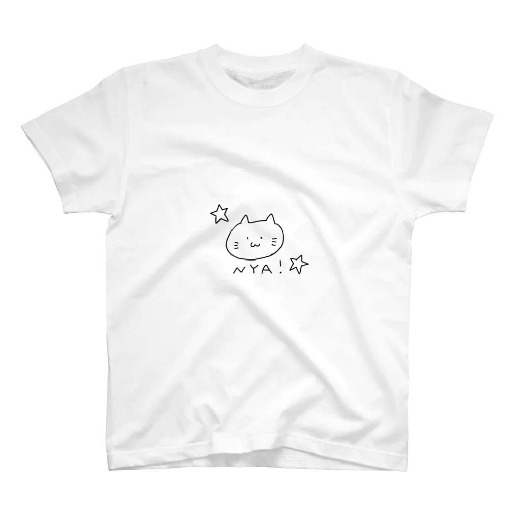 Yucchiiiのただのねこ　モノクロ スタンダードTシャツ