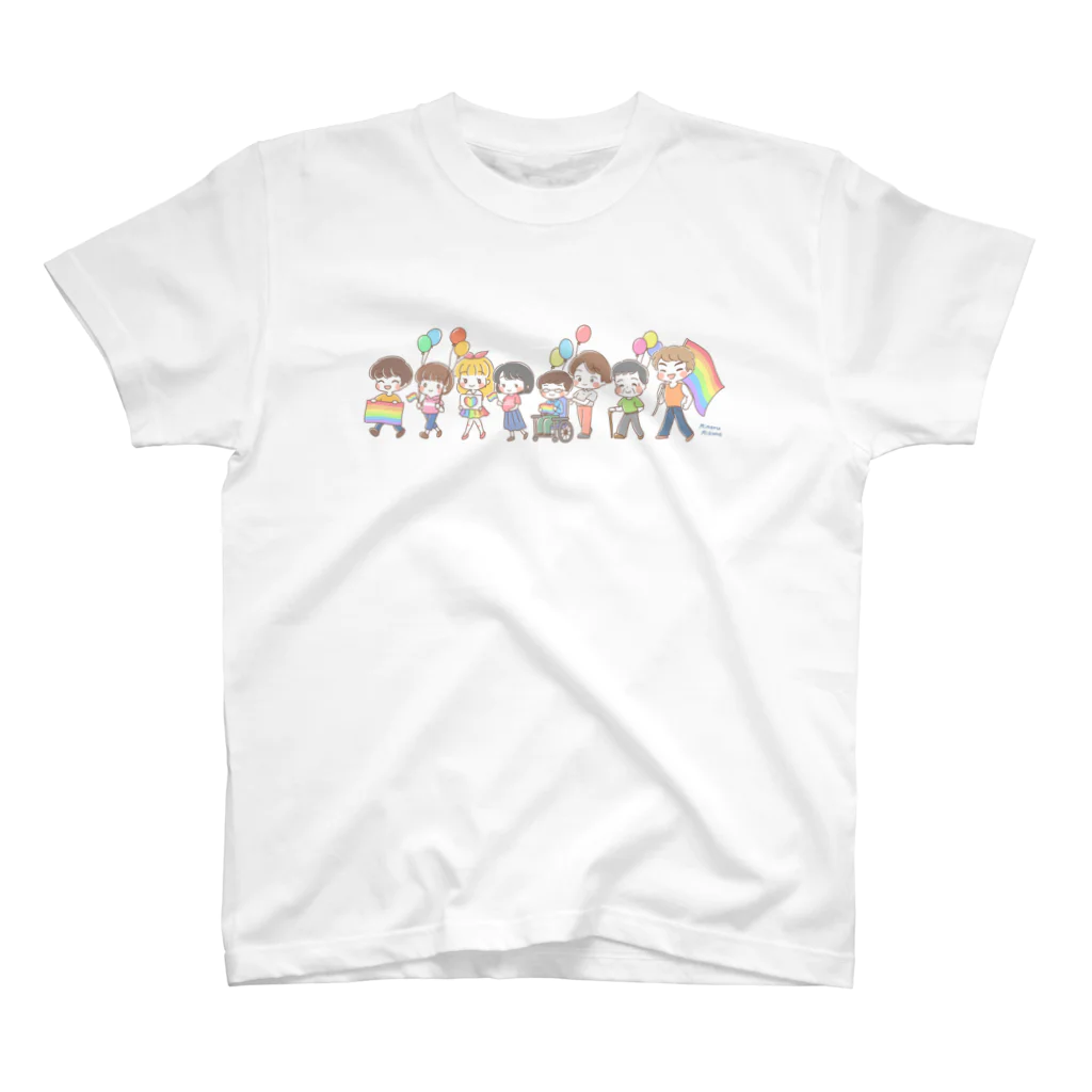 水乃みのるの【Rainbow】パレード Regular Fit T-Shirt