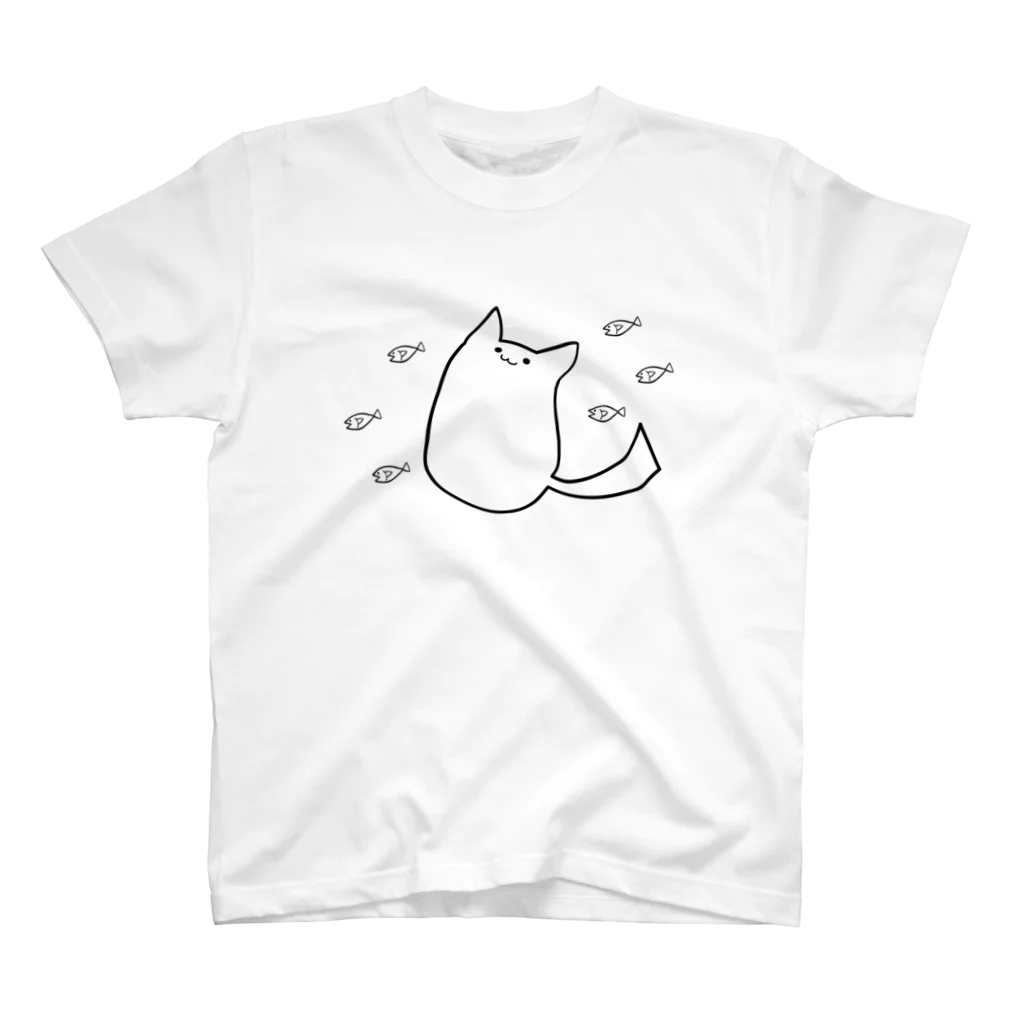 Poulet(miya)のねこさんとさかなさん スタンダードTシャツ