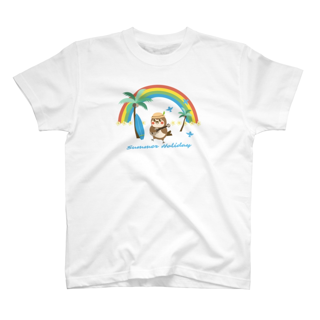 “すずめのおみせ” SUZURI店のだいきち（サマホリ） Regular Fit T-Shirt