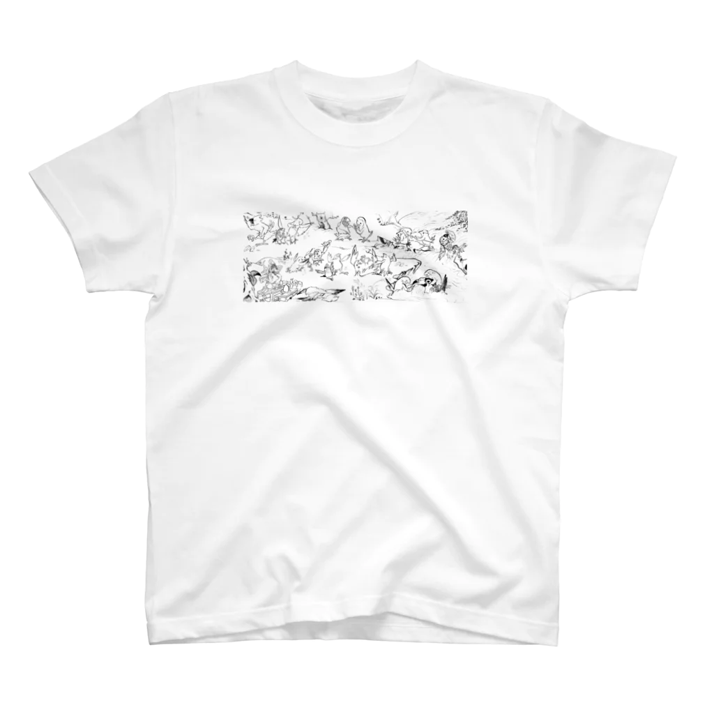 にしごりみずほの鳥鳥戯画 Regular Fit T-Shirt