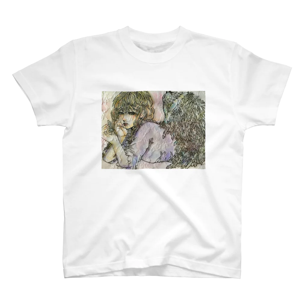 切り絵作家 なつきの天使（憂い） Regular Fit T-Shirt