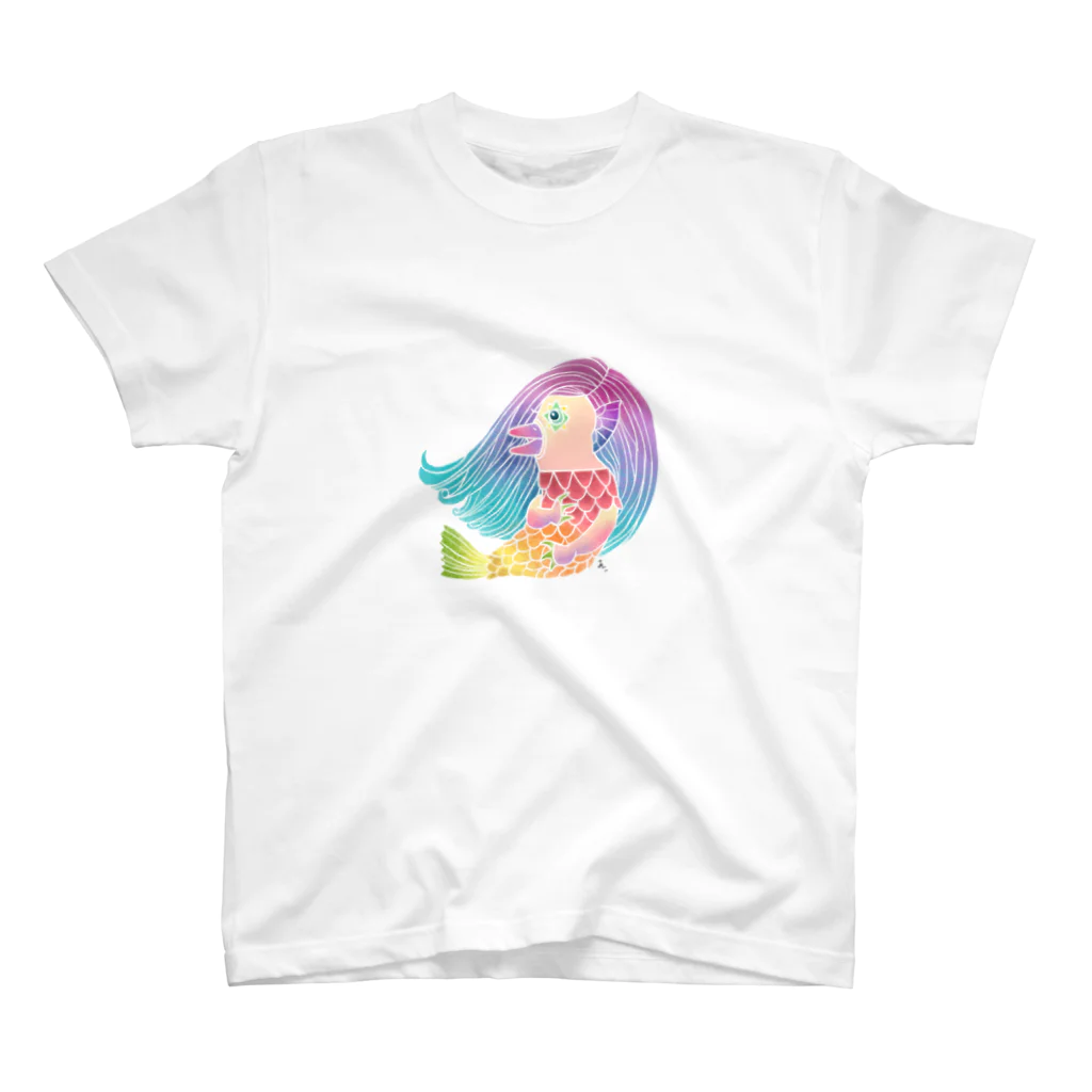 shop あこ猫犬屋の虹色のアマビエ Regular Fit T-Shirt