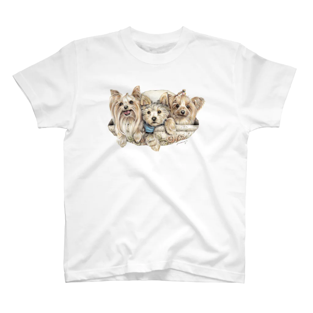 Momojiの犬画のヨーキー6 スタンダードTシャツ