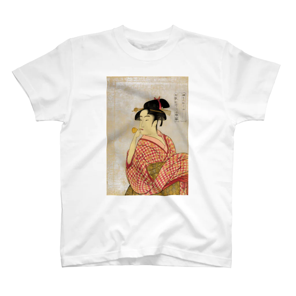 THEFUKURIのYoung lady blowing on a poppin スタンダードTシャツ