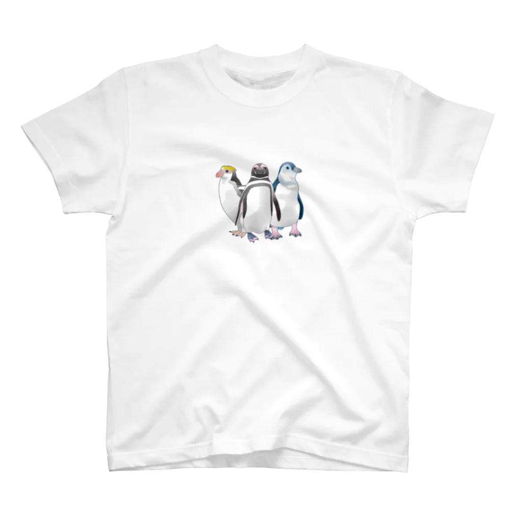 itaxmenworksの我が家の動物 ペンギンズ Regular Fit T-Shirt