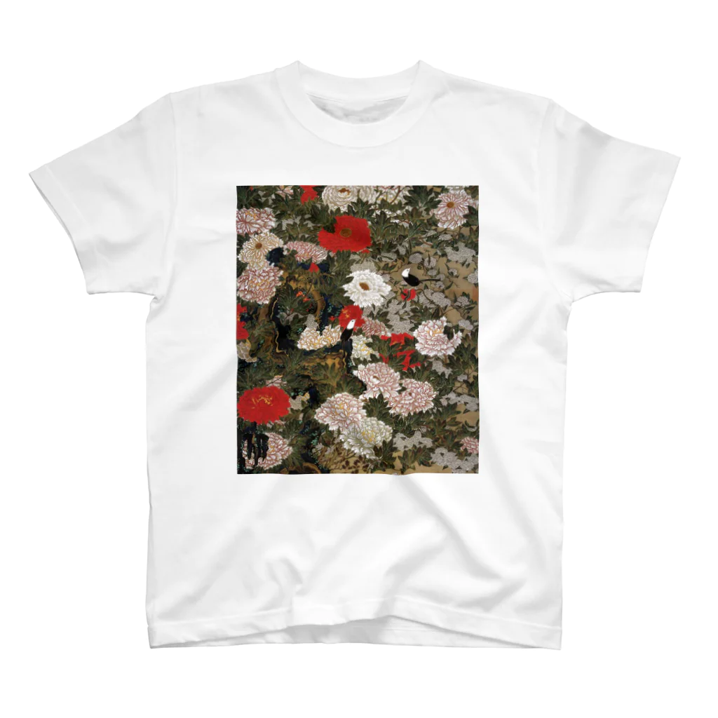 THEFUKURIのPeonies and Small Birds Regular Fit T-Shirt