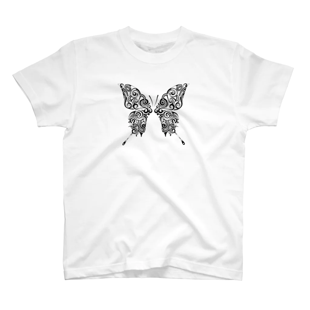 YASのButterfly (Black) スタンダードTシャツ