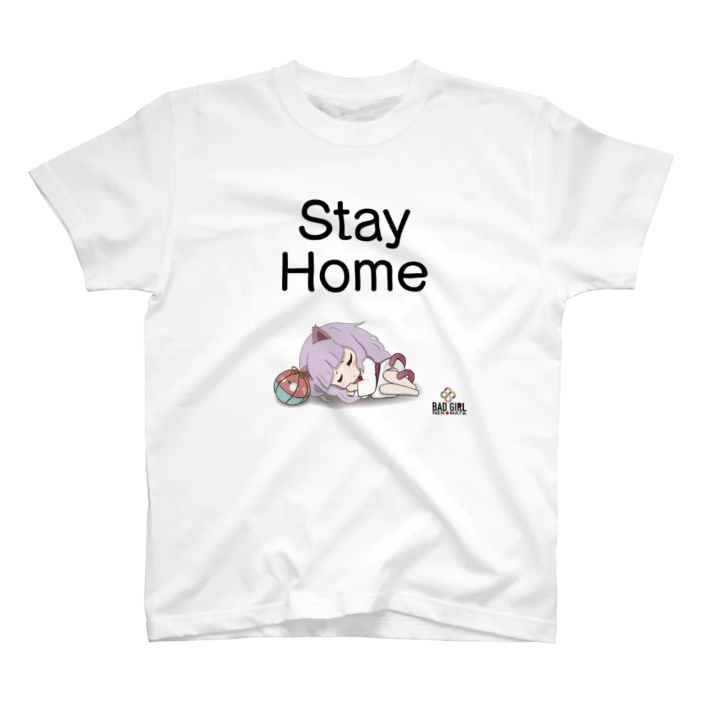 松や SUZURI店のBAD GIRL 猫またのTシャツ【特別版】 スタンダードTシャツ