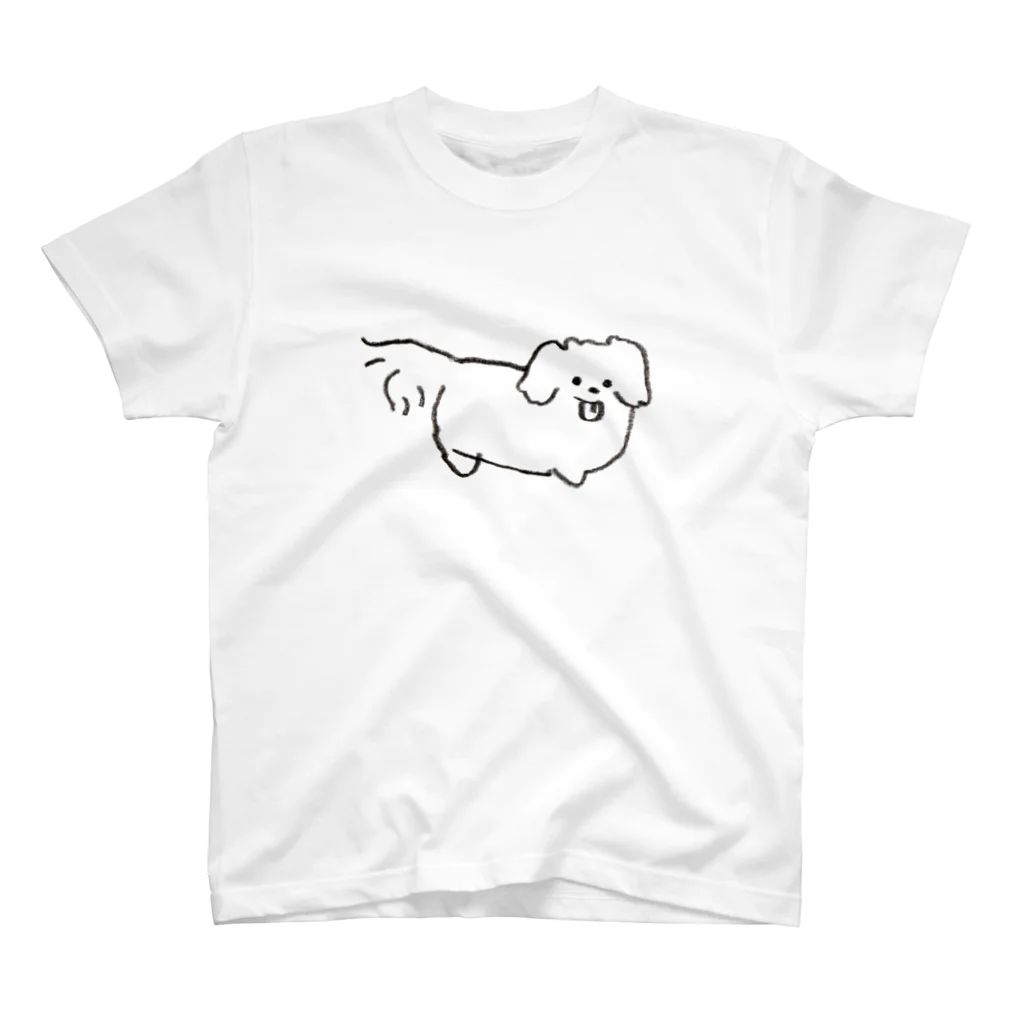 INU dayo SHOPのもさもさミニチュアダックスフンド スタンダードTシャツ