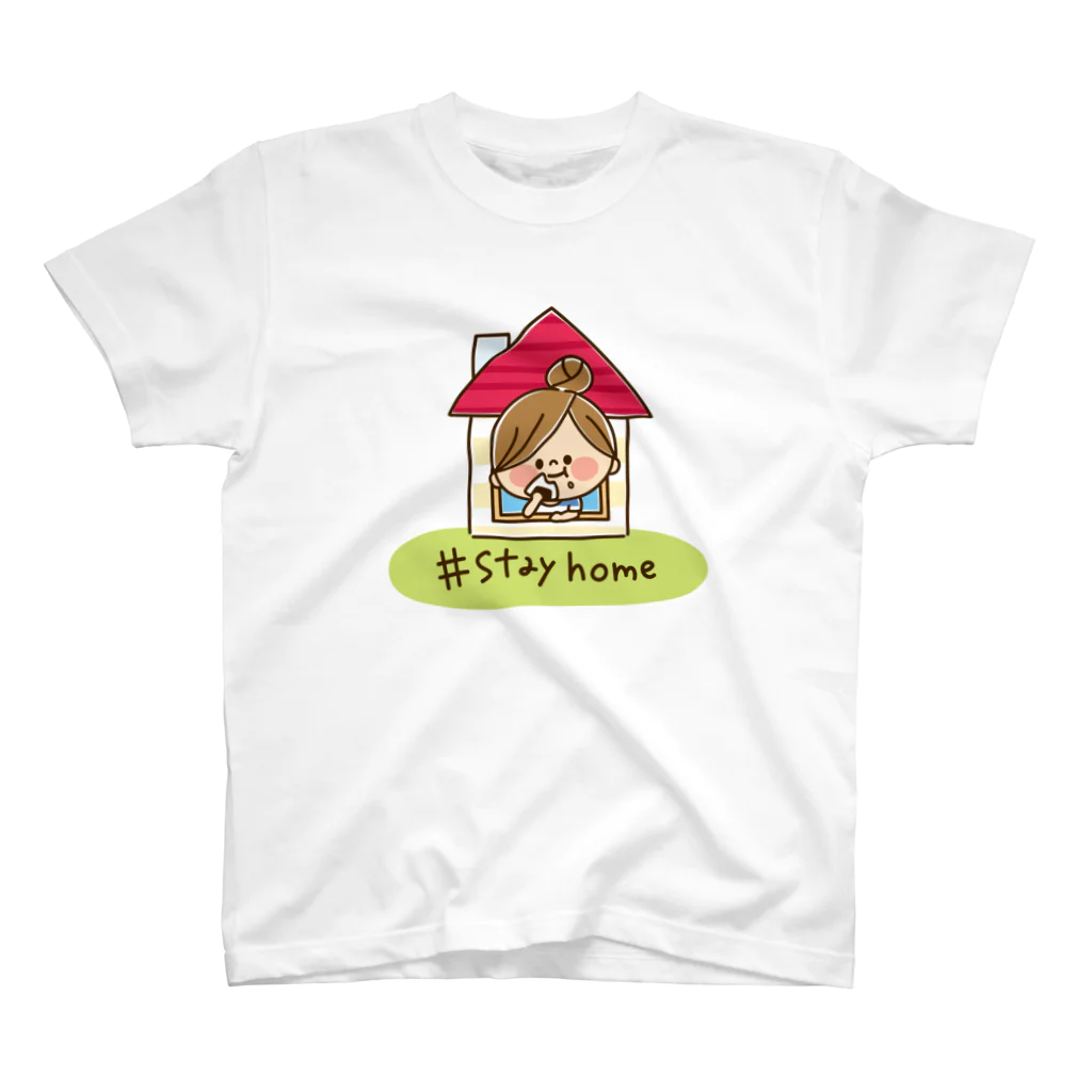 アグリム@かわ主婦スタンプ制作中のかわいい主婦の1日 StayHome Regular Fit T-Shirt