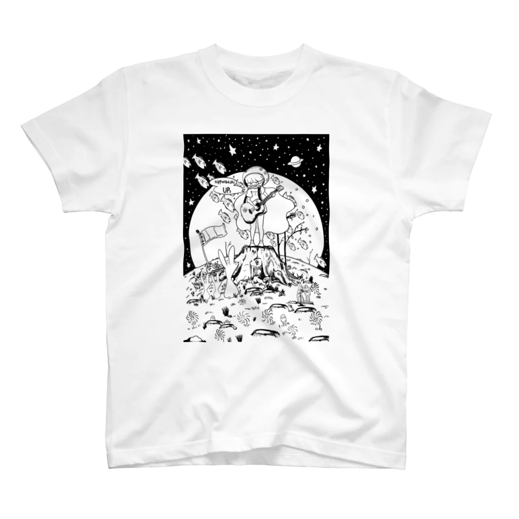 日本橋UPsの支援イラストモノクロver. スタンダードTシャツ