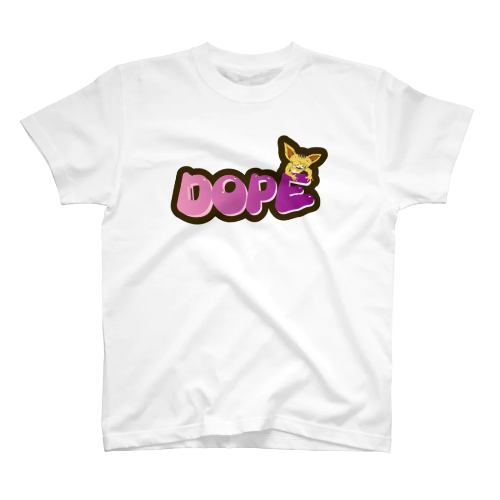 𓀇De La でぃすとぴあ𓁍のDOPEな犬さん スタンダードTシャツ