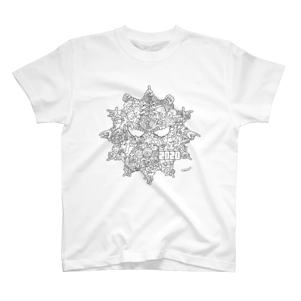 ひきこもりつむるくん🌜のTOGETOGEくん モノクロ Regular Fit T-Shirt