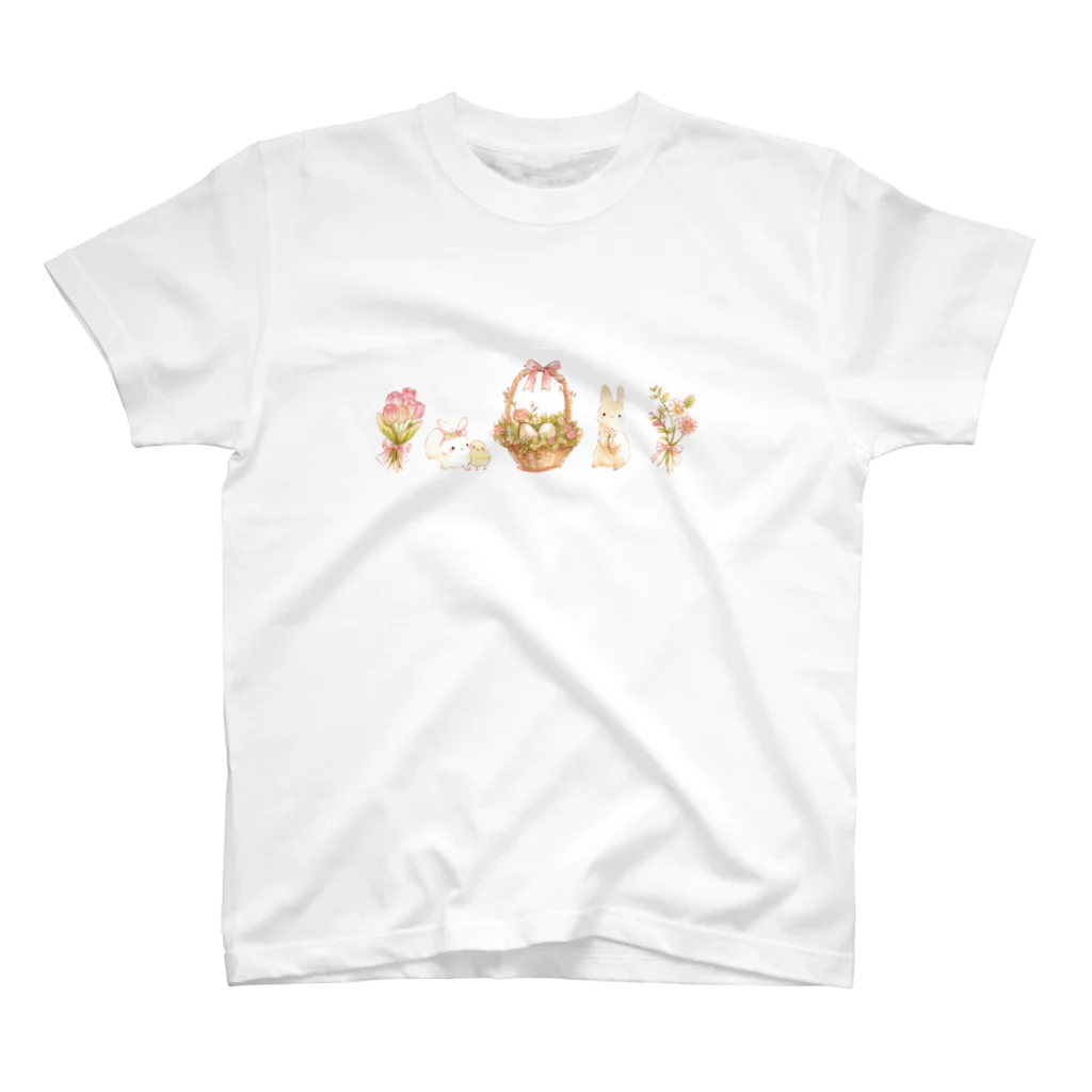 ことりはなの花とうさぎとたまご Regular Fit T-Shirt