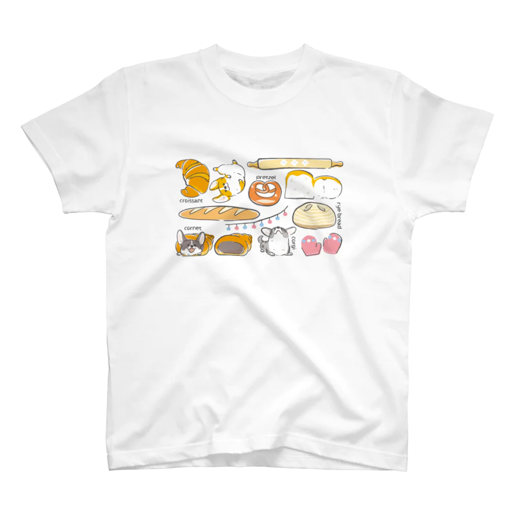 サカモトリエ/イラストレーターのコーギーパン（横長） スタンダードTシャツ