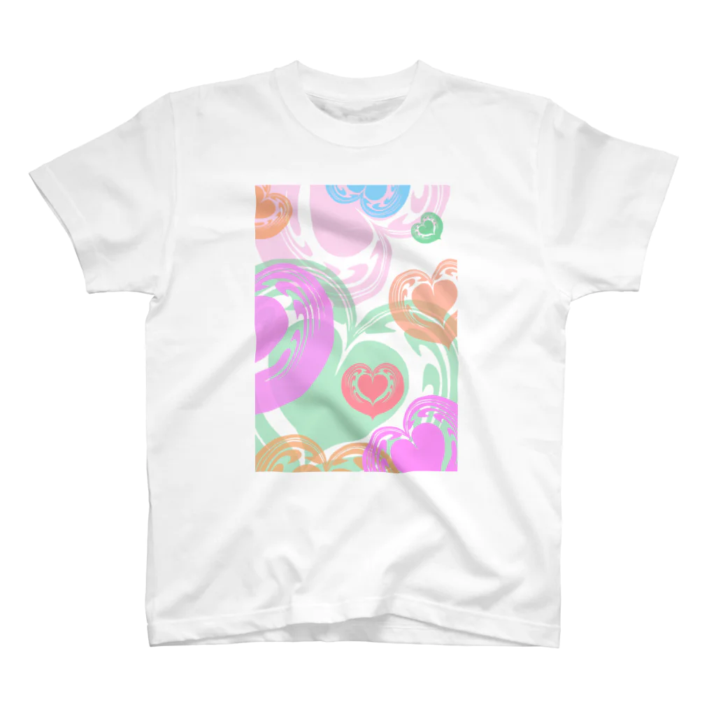 Prism coffee beanの【ラテアート】カラフルハート スタンダードTシャツ