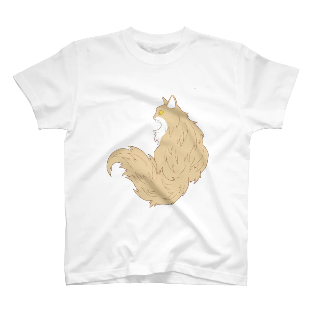 After Festivalのふわふわしっぽの猫 Regular Fit T-Shirt