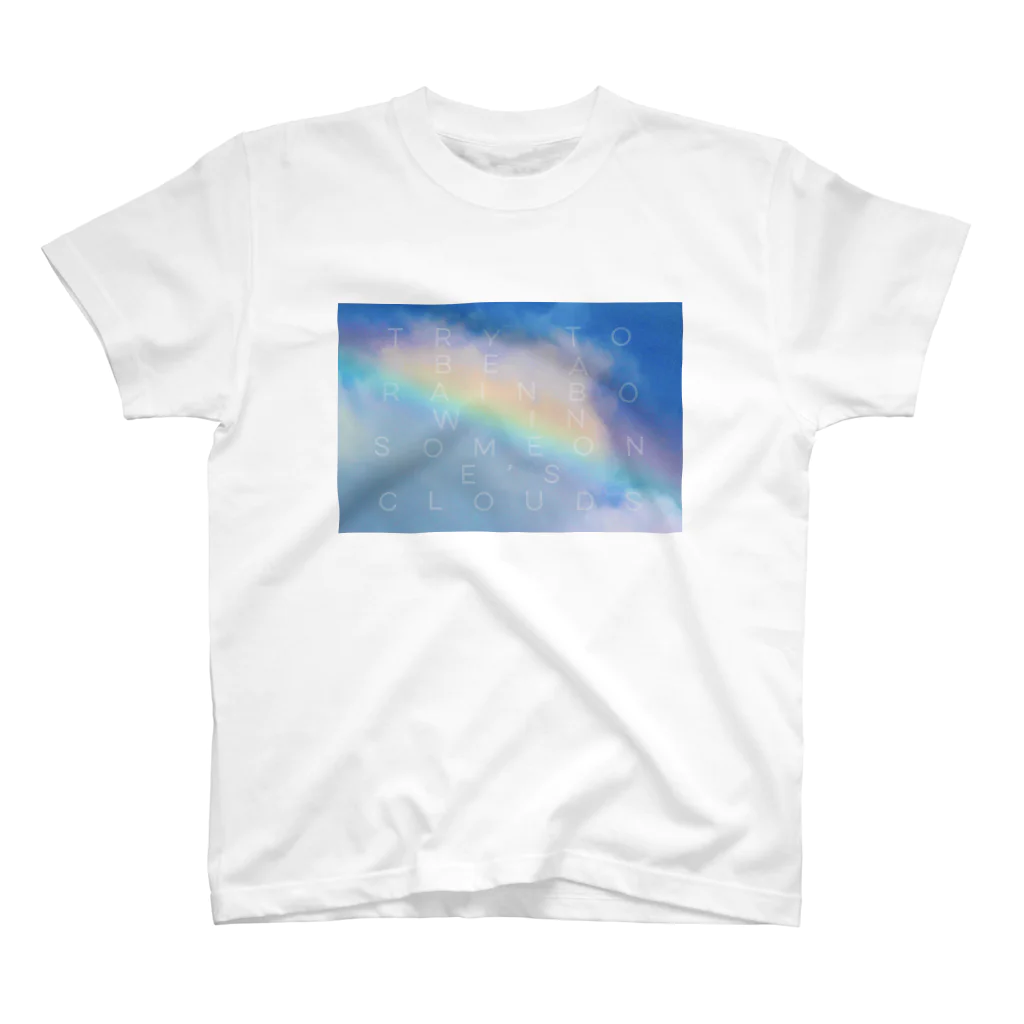 mizuphoto galleryのRainbow carrying happiness(文字入り) スタンダードTシャツ