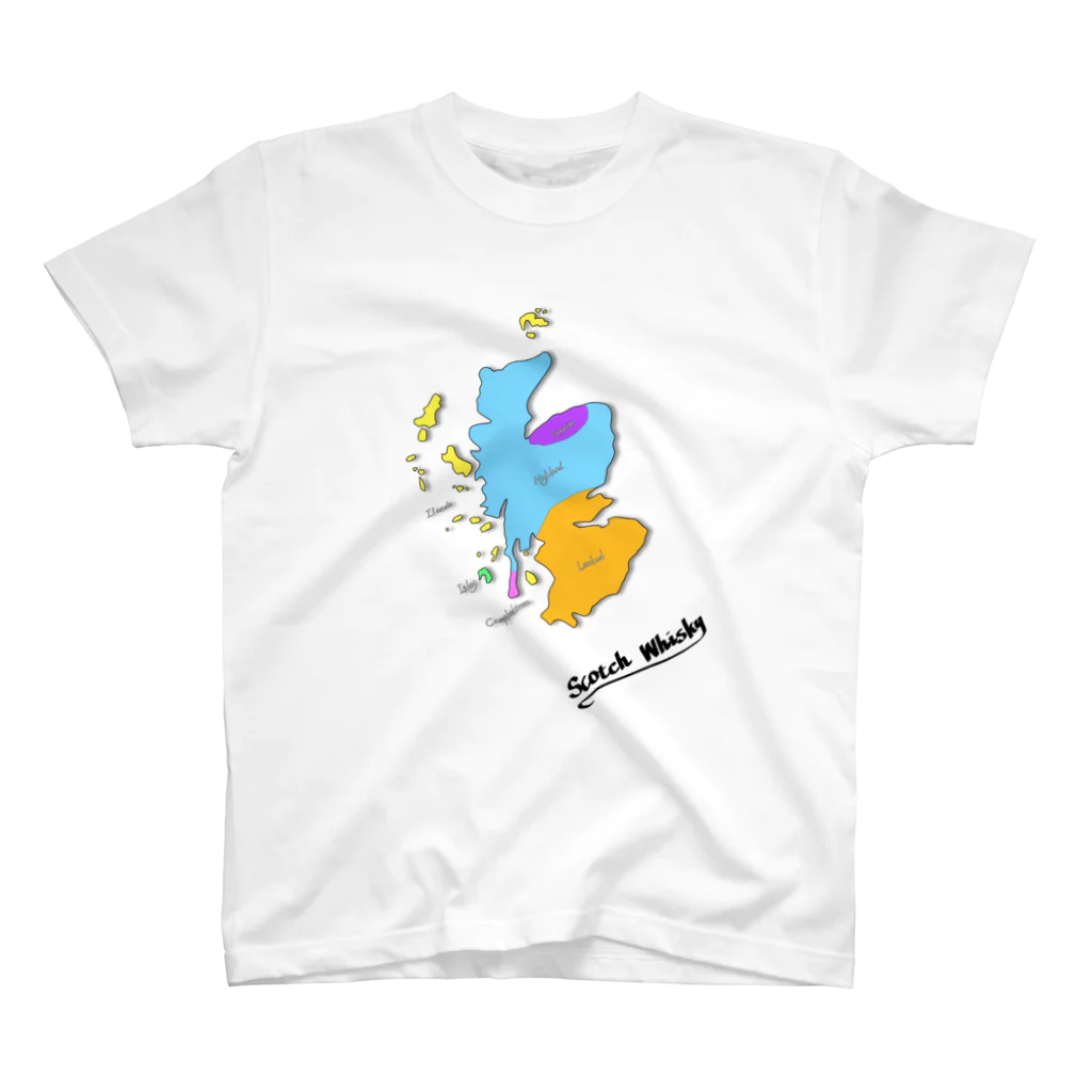 MedusasのScotch Whisky‘s  map (カラーver） スタンダードTシャツ