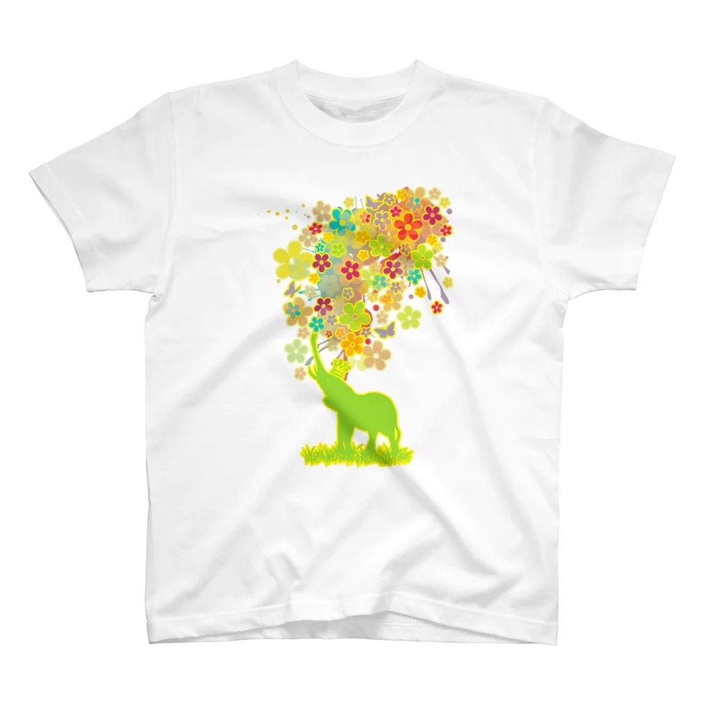 AURA_HYSTERICAのElephant_Bathing スタンダードTシャツ