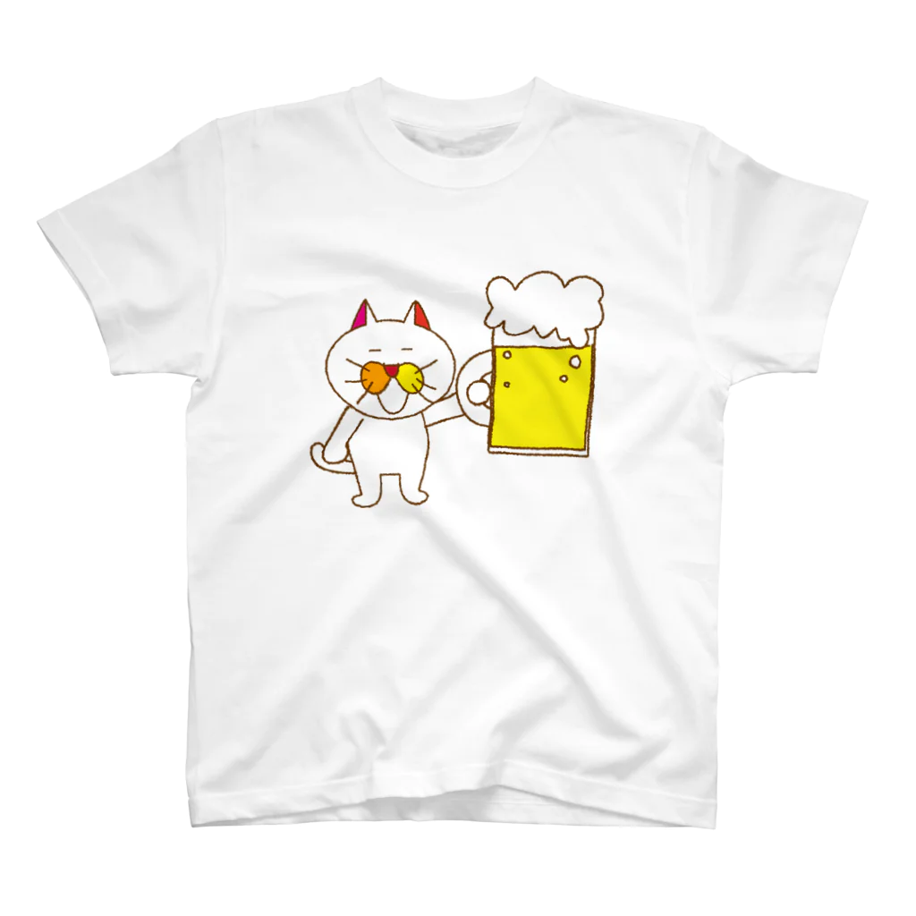 riteru1006の猫のたま子とうまいビール スタンダードTシャツ