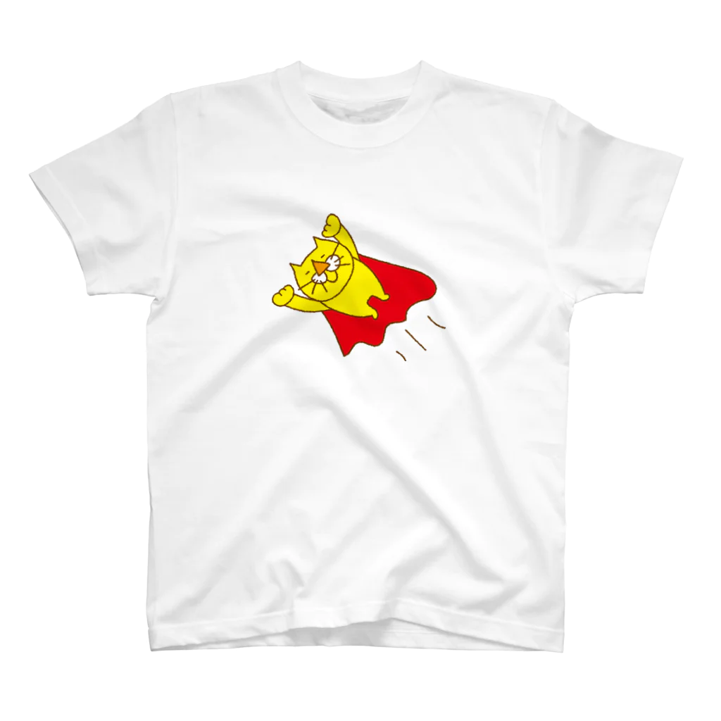 riteru1006の黄猫のきなこ スーパーマンになる スタンダードTシャツ