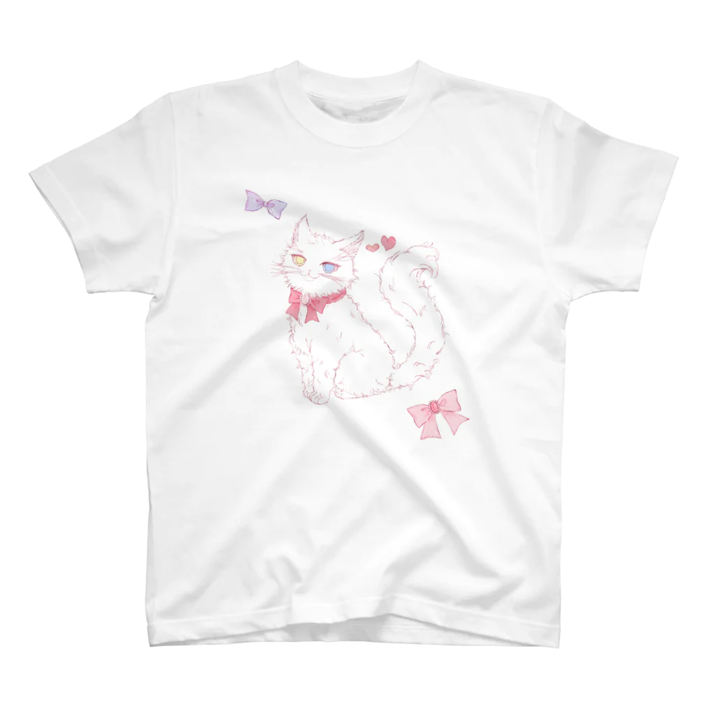 ぷにぷにの猫とリボン スタンダードTシャツ