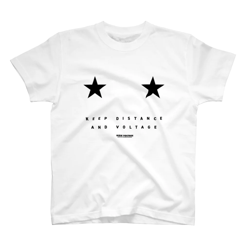 highvoltagewearsのkeep distance white スタンダードTシャツ