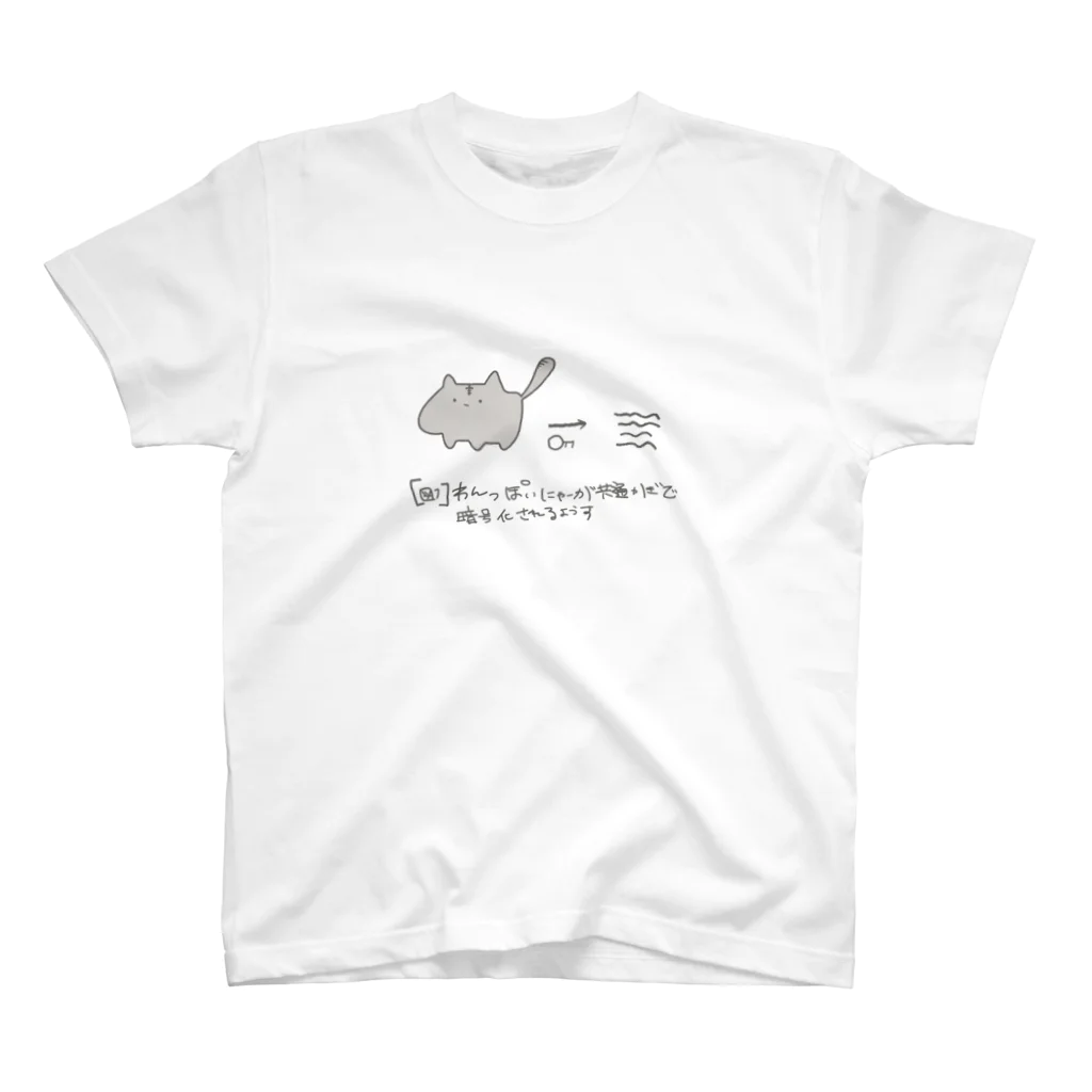 りしのみせ。の[図1]わんっぽいにゃーが共通鍵で暗号化されるようす スタンダードTシャツ