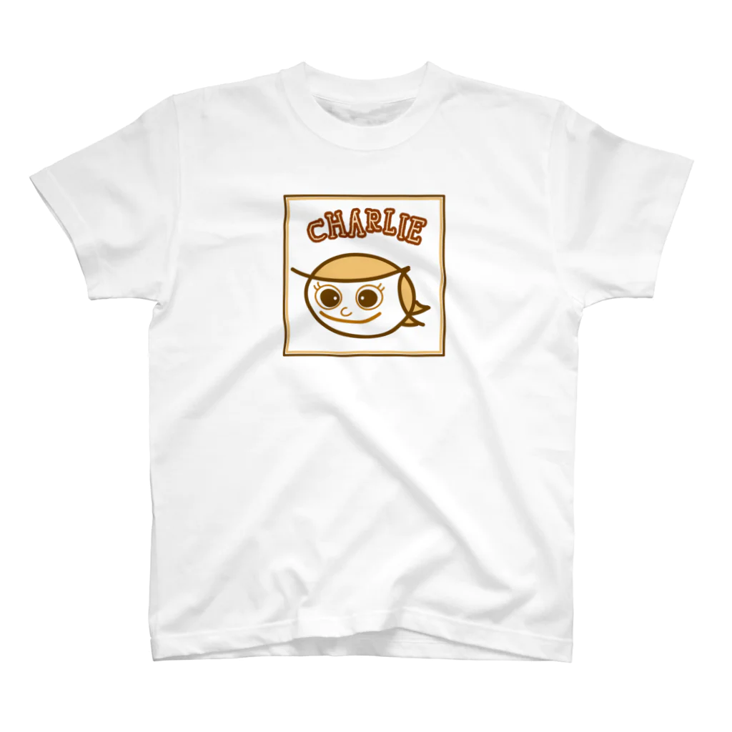 charlolのブラウン枠ありCharlie スタンダードTシャツ