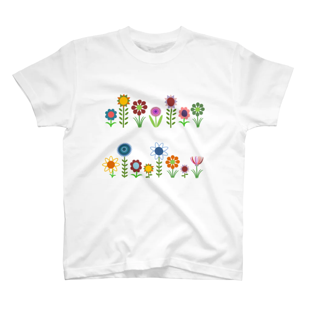 うさぎのきた道&のお花たちDとE スタンダードTシャツ