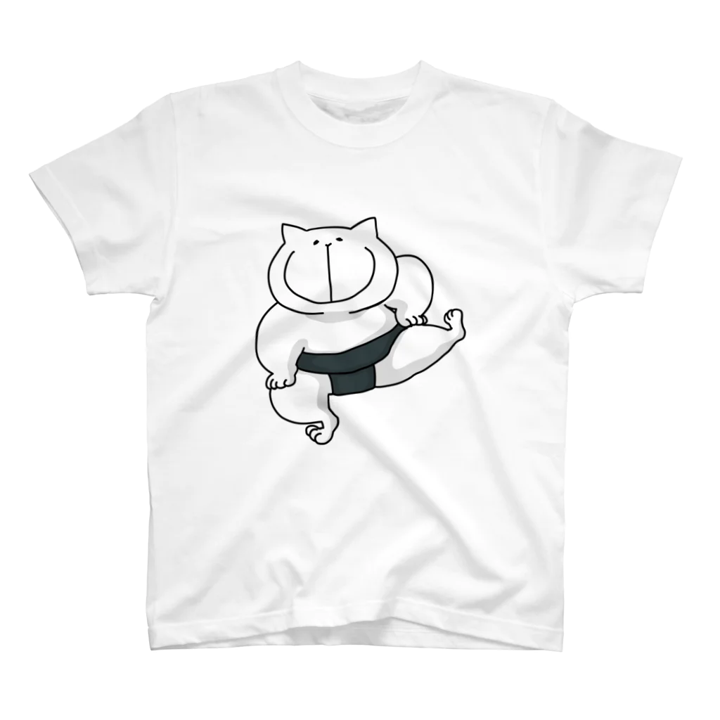 にゃっく -NecoKnickKnack-の相撲ねこキャット白 Regular Fit T-Shirt