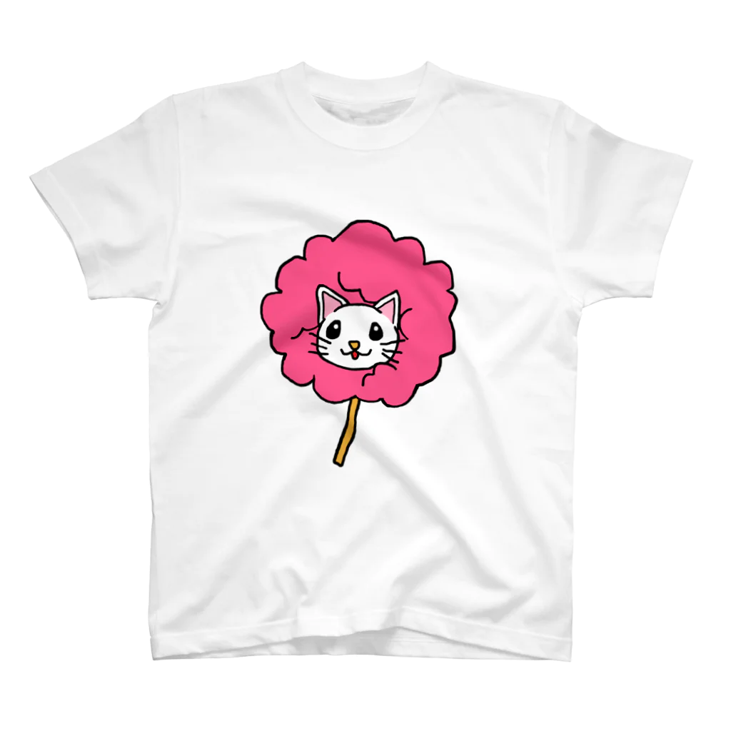 ちゃんななのショップのわたあめにゃんこ　白猫ver(桜色) Regular Fit T-Shirt