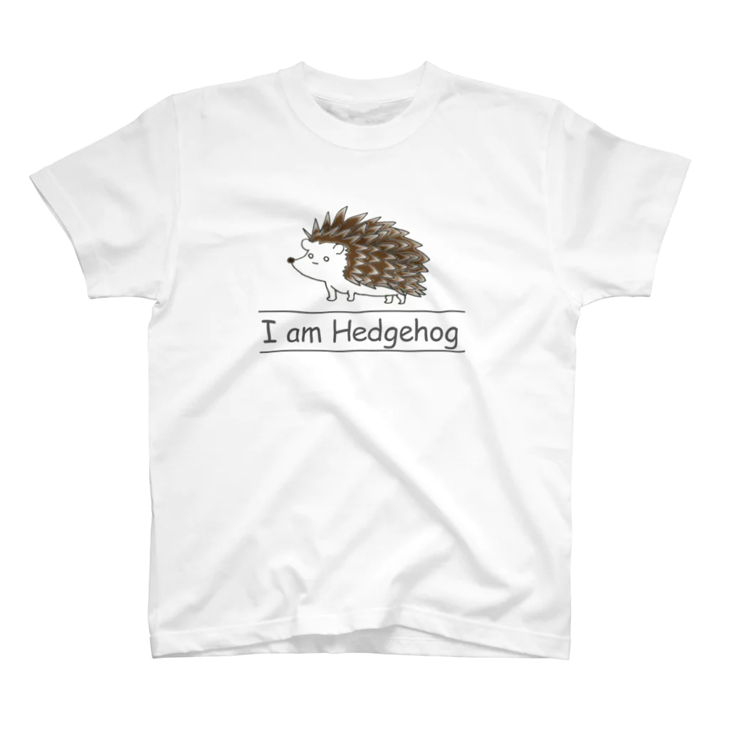 ツツイ派のI am Hedgehog(黒) Regular Fit T-Shirt